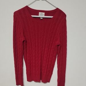 St. John's Bay Women's Crew Neck Long Sleeve Cable Knit Pullover Sweater